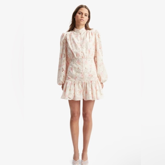 NWT! Bardot Hendry Long-Sleeve Floral Lace Mini Dress - Multiple 🪐 - Picture 13 of 13